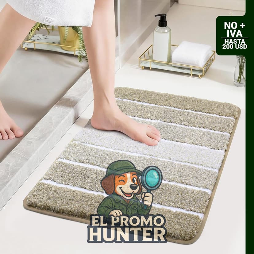 Alfombra de baño COSY HOMEER de 61 x 43 cm, con respaldo antideslizante de caucho termoplástico, lavable a máquina.