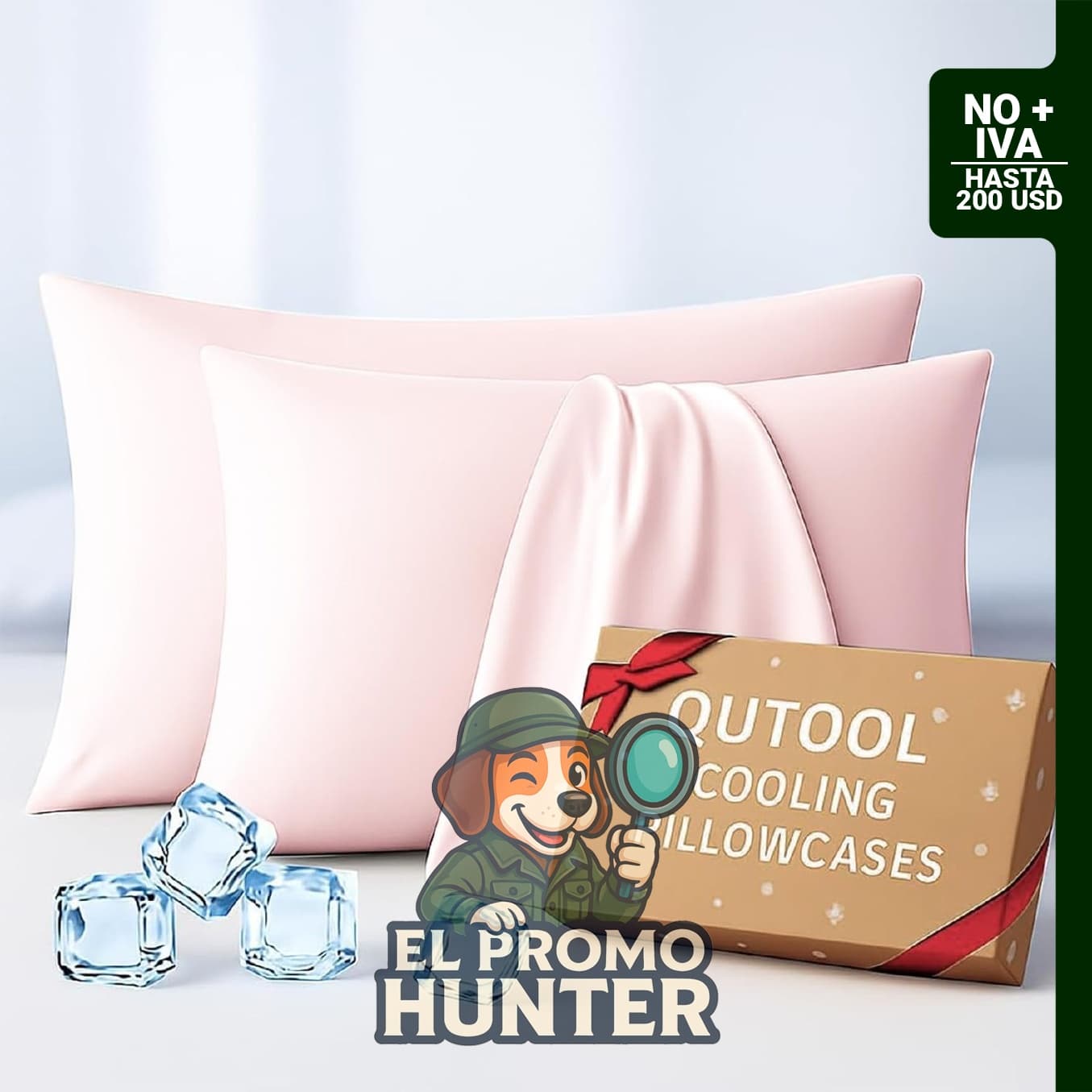 Juego de 2 fundas de almohada tamaño King, diseñadas para reducir el calor y sudores nocturnos.