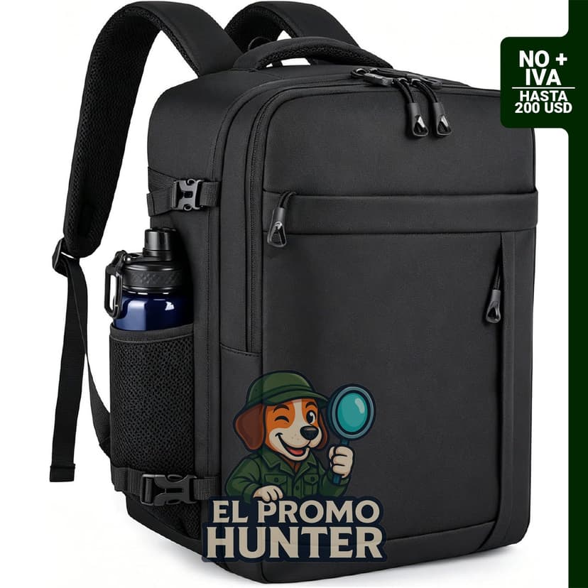 HILOMON Mochila de viaje negra, tamaño personal 18 x 14 x 8 pulgadas, apta para laptops de hasta 15.6 pulgadas.