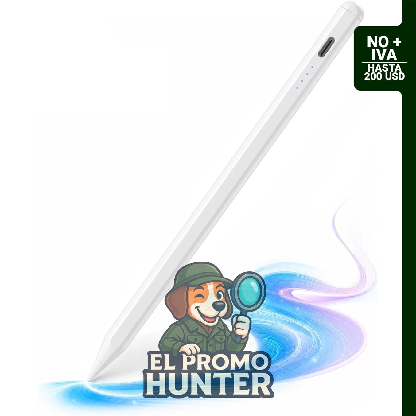 Stylus Pen para iPad 2018-2026, carga rápida, rechazo de palma, color blanco.