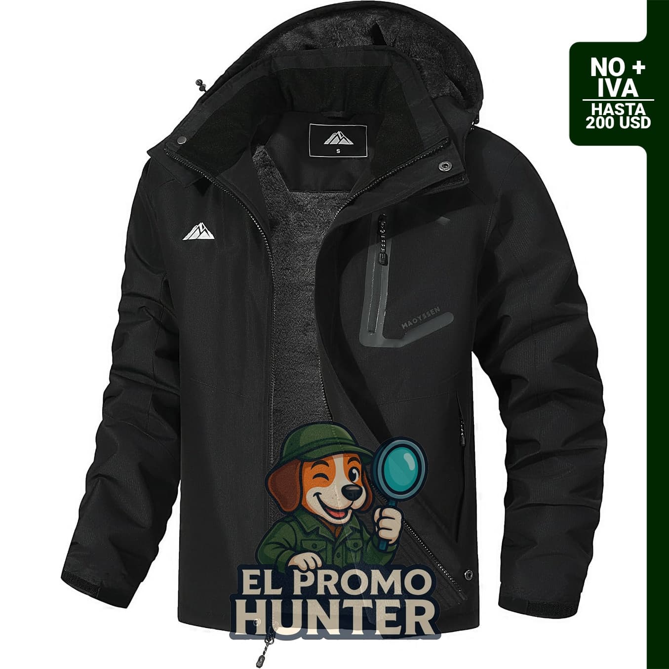Chaqueta de esquí de montaña para hombre, impermeable y rompevientos con capucha.
