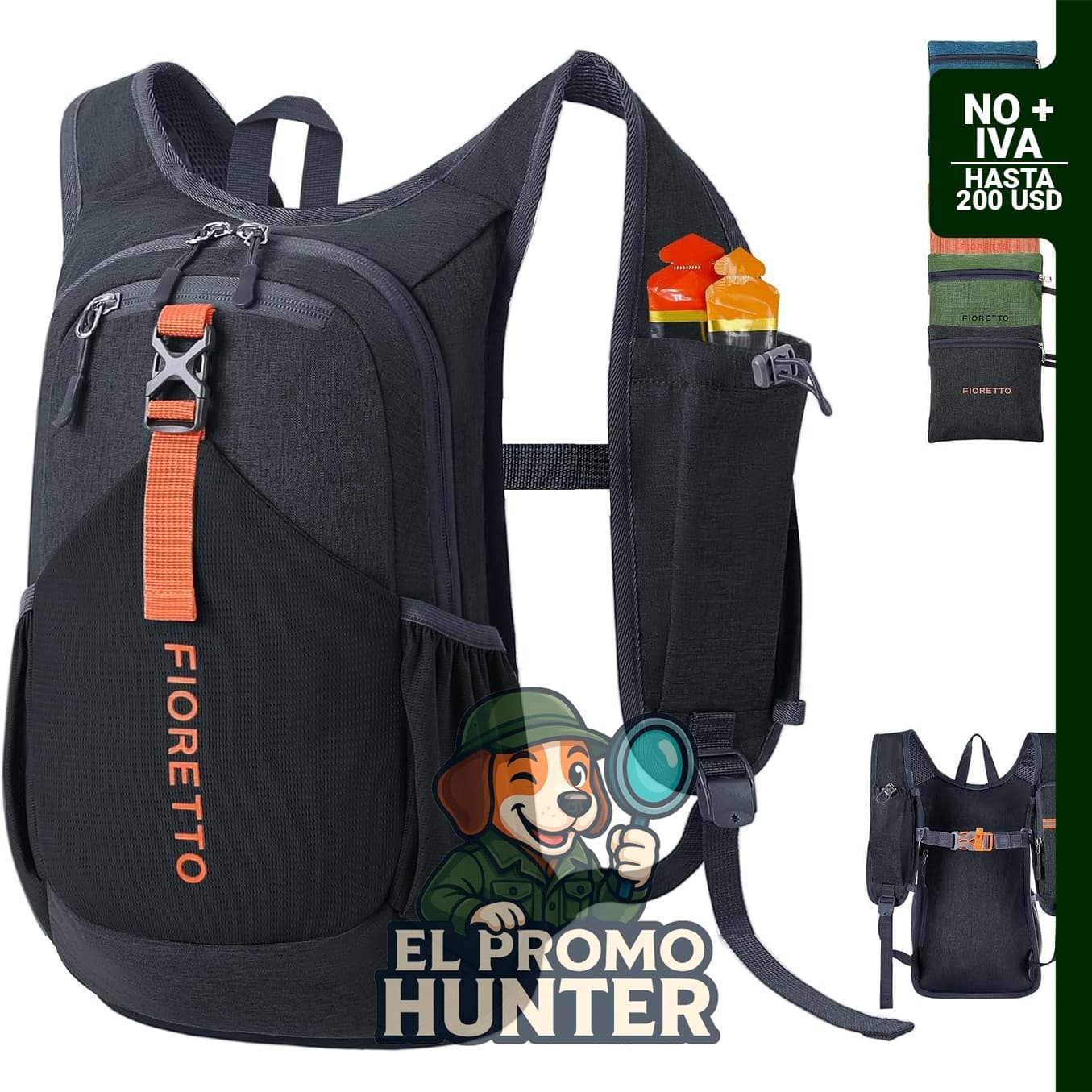 FIORETTO Mochila de senderismo de 15L, plegable y ligera, adecuada para camping y actividades al aire libre.
