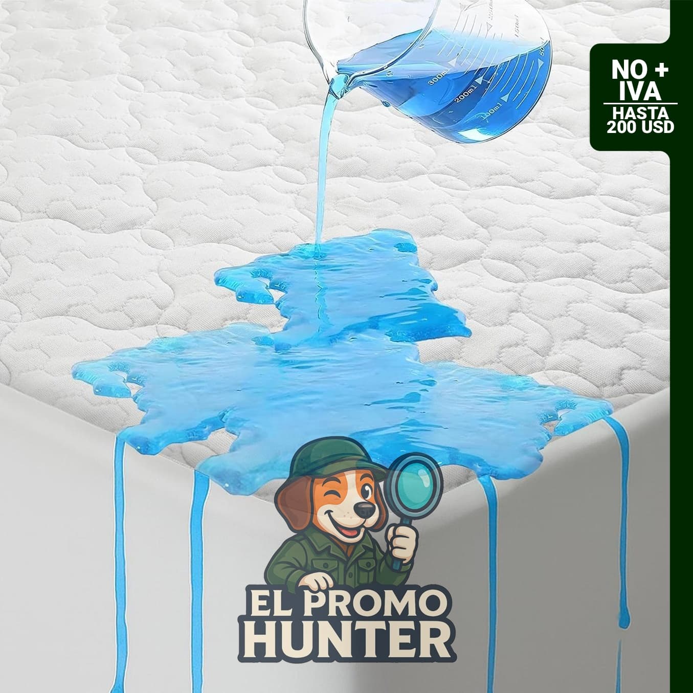 Protector de colchón impermeable de 5 caras, tamaño Queen, acolchado de rayón de bambú.