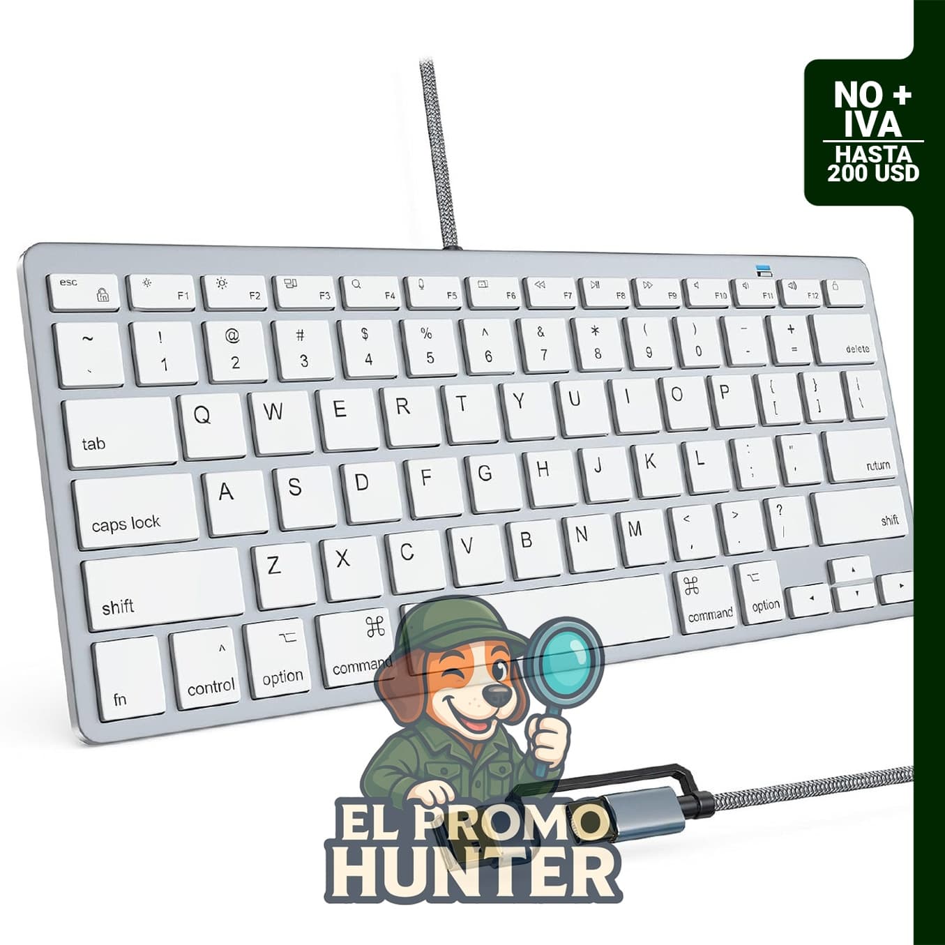 Teclado con cable ultradelgado YORUNOHOSHI, 78 teclas de tijera, compatible con Mac y Windows.