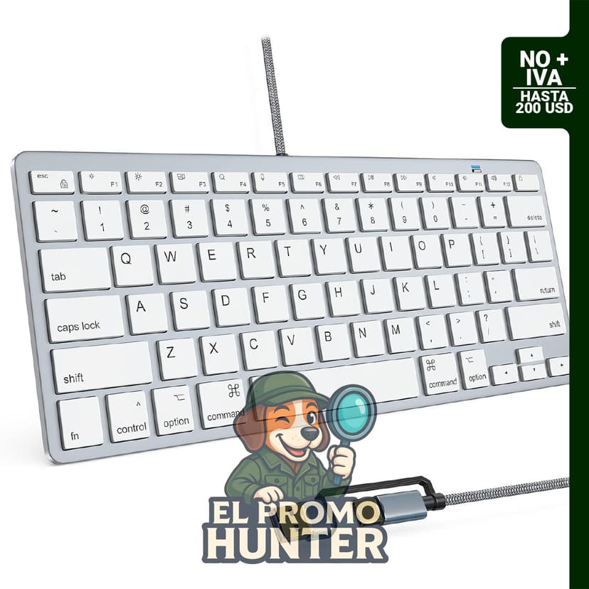 Teclado con cable ultradelgado YORUNOHOSHI, 78 teclas de tijera, compatible con Mac y Windows.