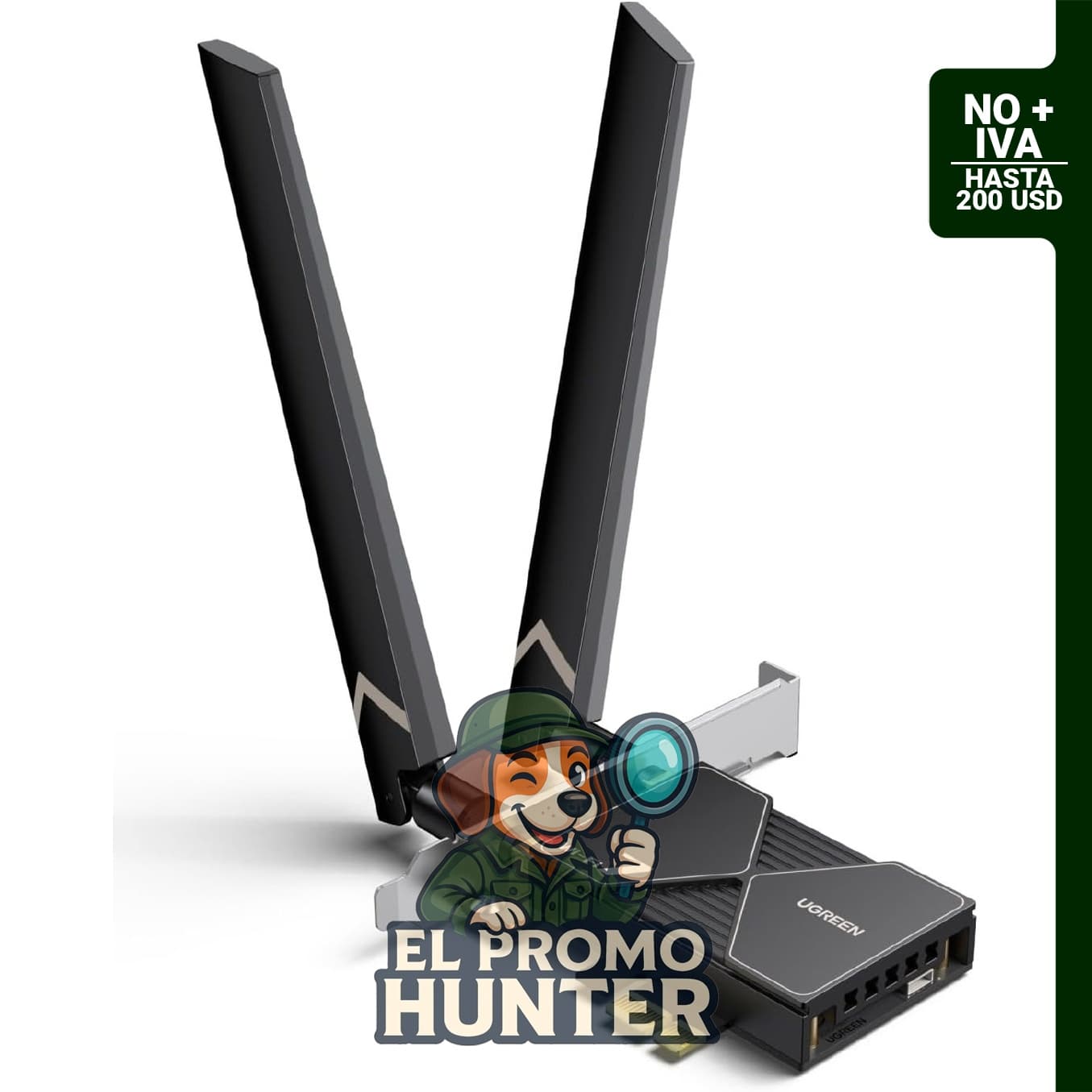 UGREEN Tarjeta WiFi 7 BE6500 PCIe con Bluetooth 5.4 y soporte para IEEE 802.11ax/be, velocidad de hasta 2882 Mbps en 6G y 5G, y 688 Mbps en 2.4G.