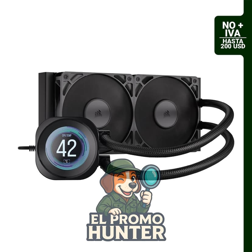 CORSAIR Nautilus 240 RS LCD Enfriador de CPU Líquido, 240mm AIO con pantalla LCD IPS de 2.1".