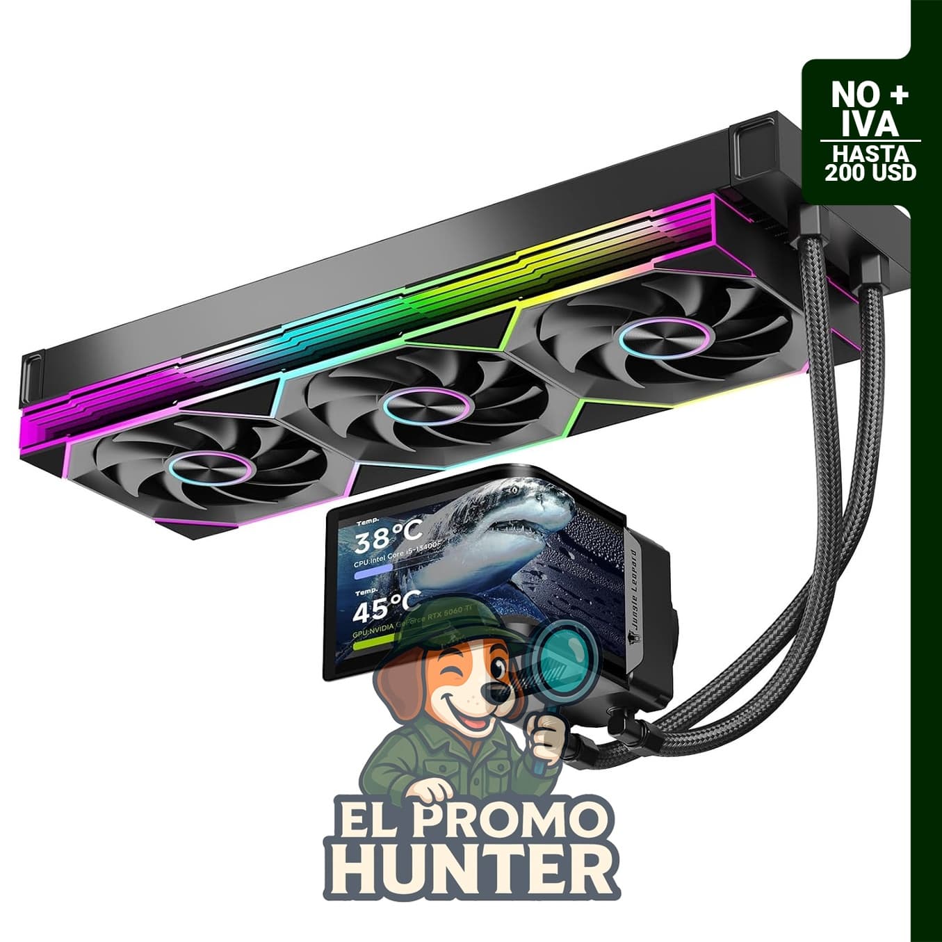 Chill Arc 14.173 AIO CPU Cooler con pantalla AMOLED de 6.67" y refrigeración líquida por agua, compatible con Intel LGA1851/1700/115X y AMD AM5/AM4.