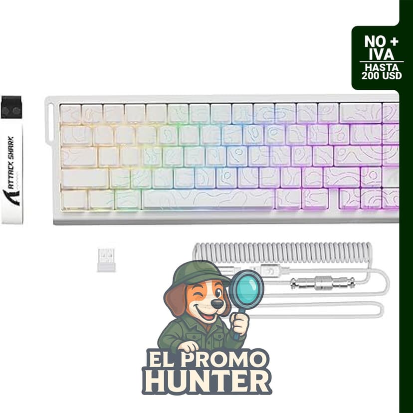 ATTACK SHARK X68PRO HE - Teclado inalámbrico con retroiluminación RGB y precisión ajustable.