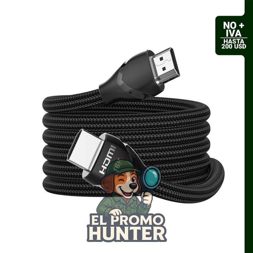 Cable HDMI 2.2 de ultra alta velocidad trenzado de 1 m, compatible con 16K, 10K, 8K y 4K.