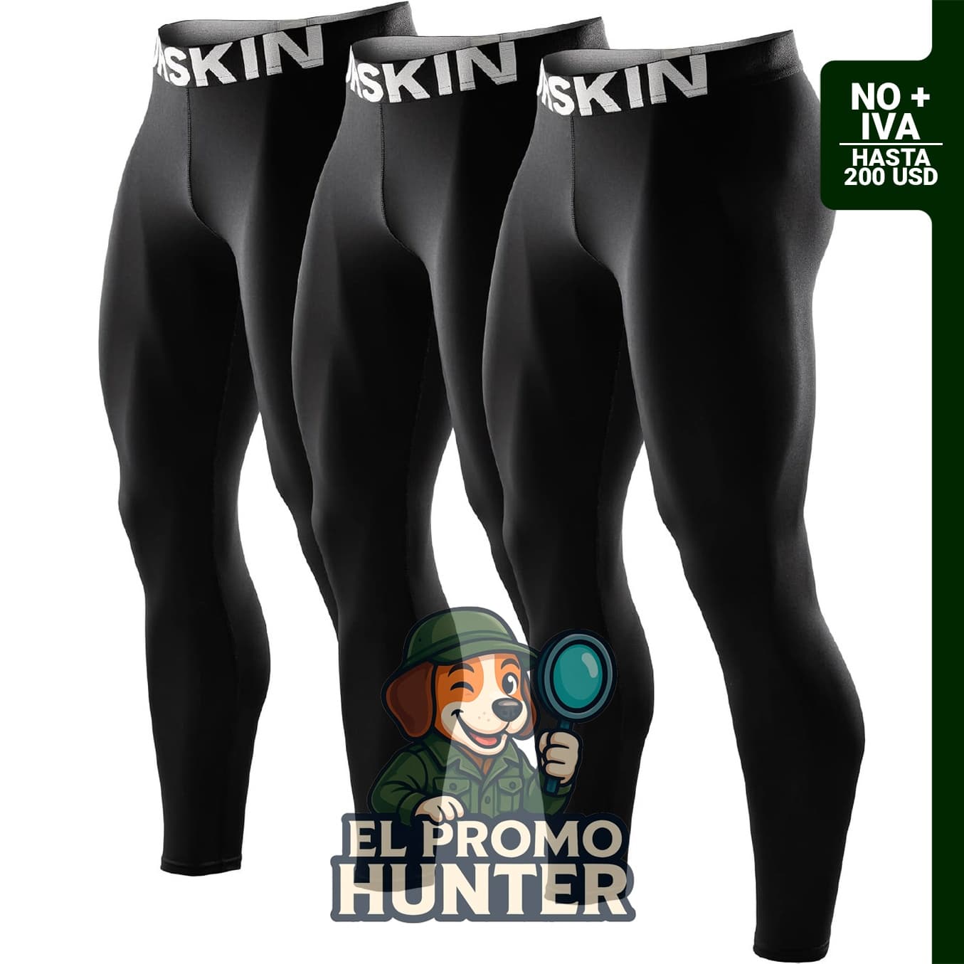 DRSKIN Paquete de pantalones de compresión para hombre, mallas deportivas, capa base para entrenamiento y yoga.