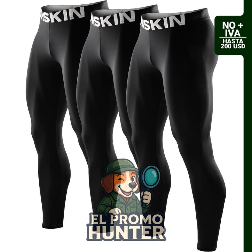 DRSKIN Paquete de pantalones de compresión para hombre, mallas deportivas, capa base para entrenamiento y yoga.