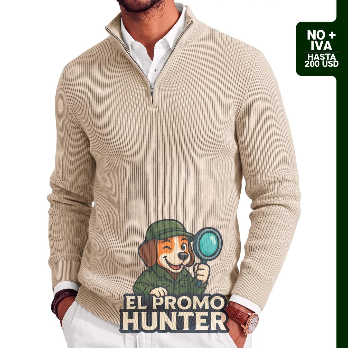 COOFANDY Suéter de manga larga con cuello alto falso para hombre, tejido acanalado ligero y suave.