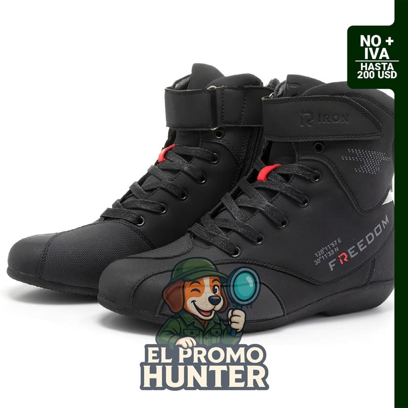 RIDEIRON Botas de motocicleta para hombre, con certificación CE y suela antideslizante, cremallera lateral.