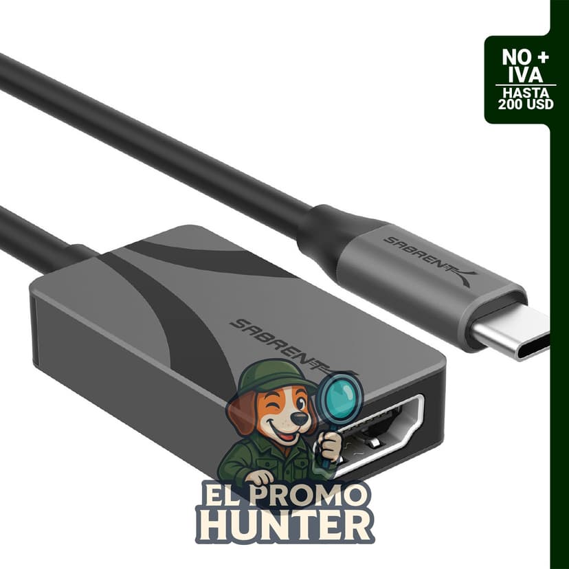 SABRENT Adaptador HDMI a USB C, 4K 60Hz, compatible con Thunderbolt para MacBook Pro/Air, iPhone 15/16, S23/24.