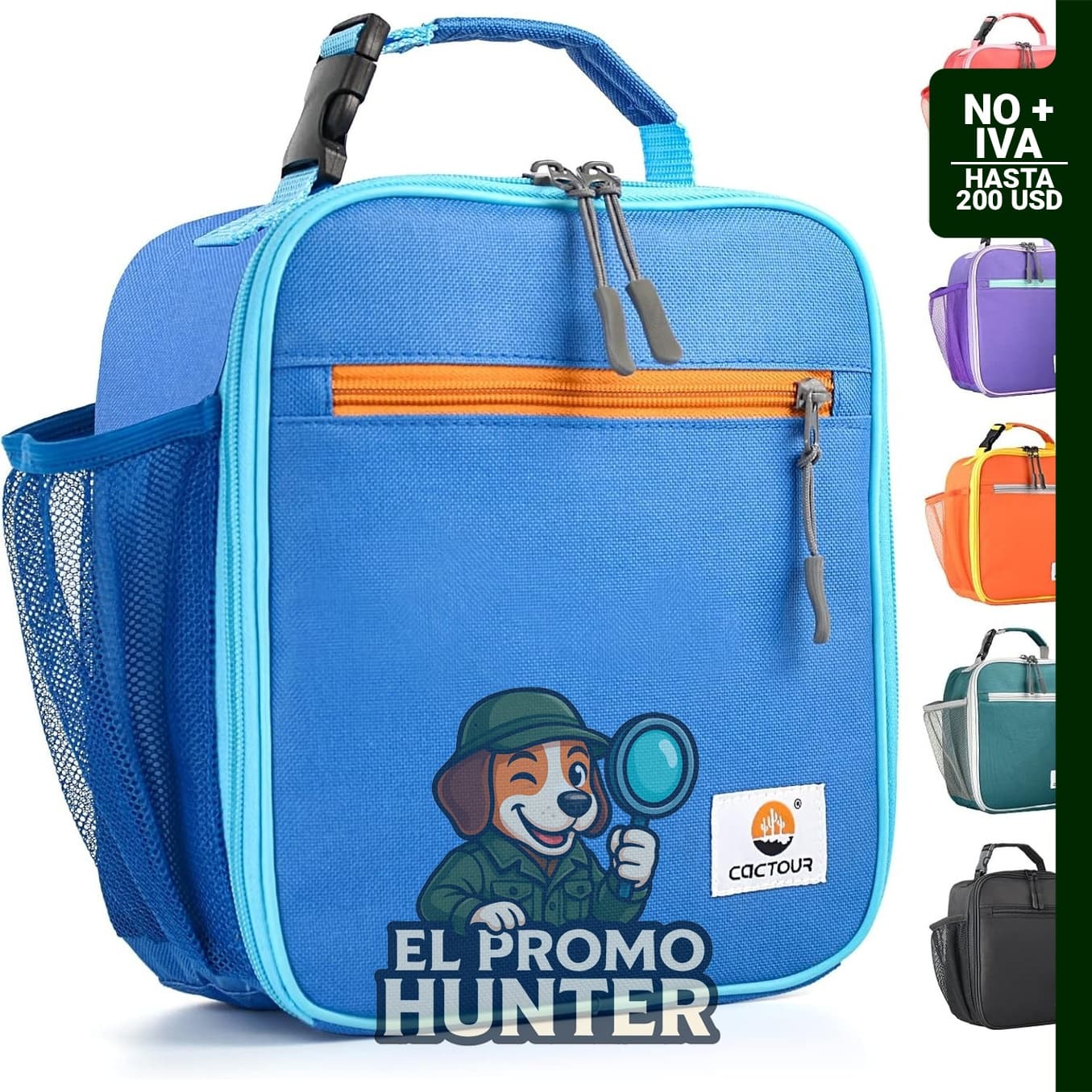 CaCTOUR Lonchera aislada reutilizable para niños, adecuada para trabajo, escuela y picnic.