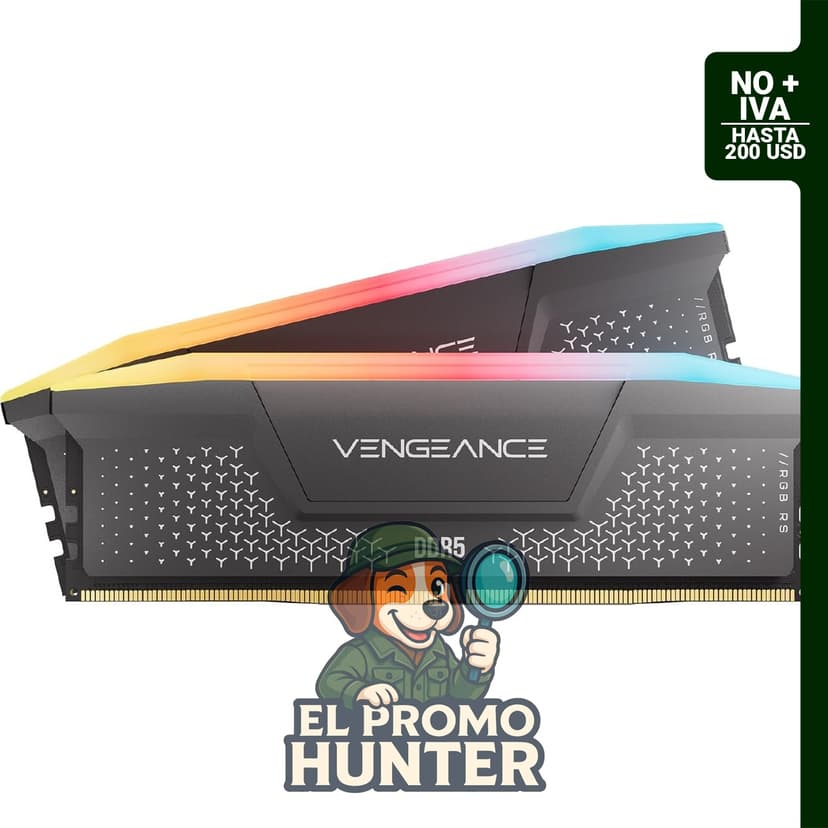 Corsair Vengeance RGB RS DDR5 16 GB (2 x 8 GB) hasta 6000 MHz, compatible con AMD EXPO e Intel XMP 3.0.