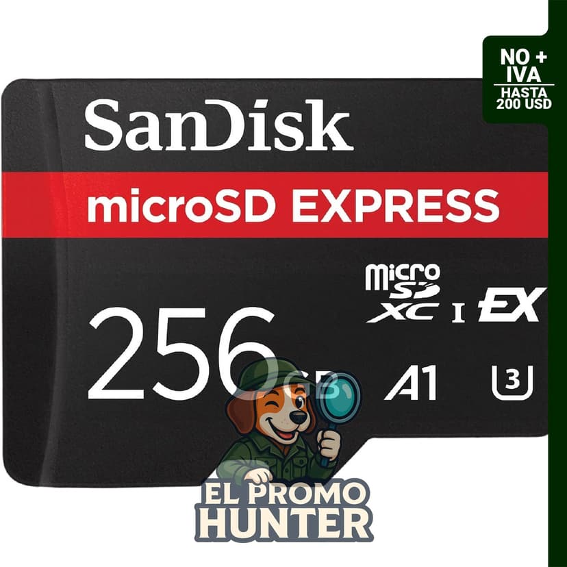 SanDisk Tarjeta microSD Express de 256 GB, lectura hasta 880 MB/s, escritura hasta 650 MB/s, U3, C10.