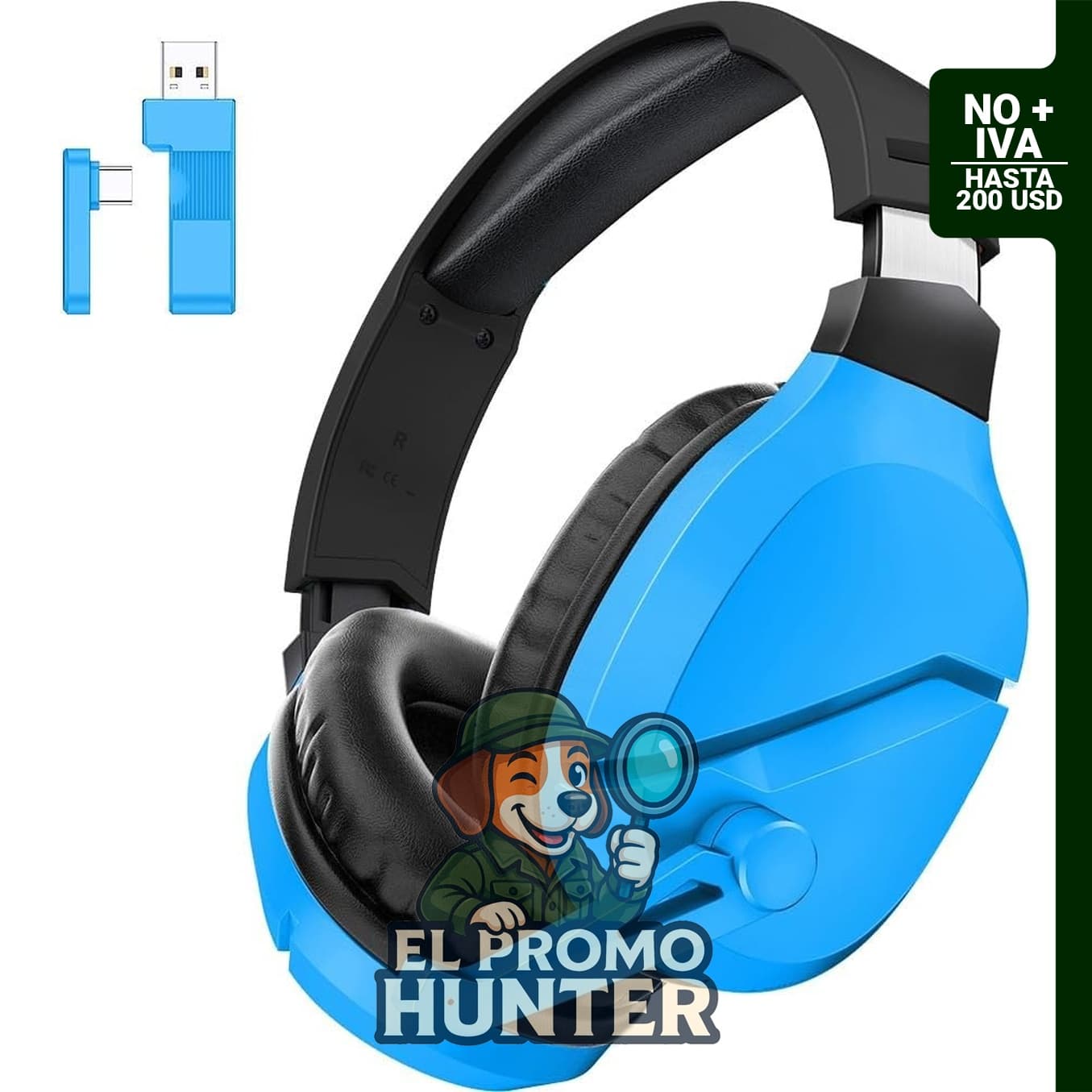 WolfLawS Auriculares Gaming Inalámbricos con Micrófono Cancelador de Ruido, compatibles con PS5, PC y PS4.