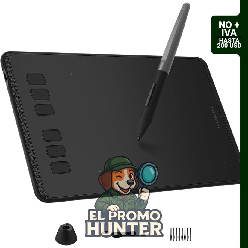 HUION Inspiroy H640P - Tableta de dibujo de 15.2 x 10.2 cm, 8192 niveles de presión de pluma, sin batería.