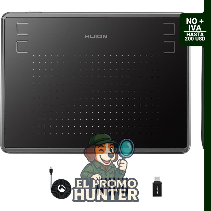 HUION Tableta de dibujo Inspiroy H430P, tableta gráfica de 4.8 x 3 pulgadas con 4 teclas rápidas.