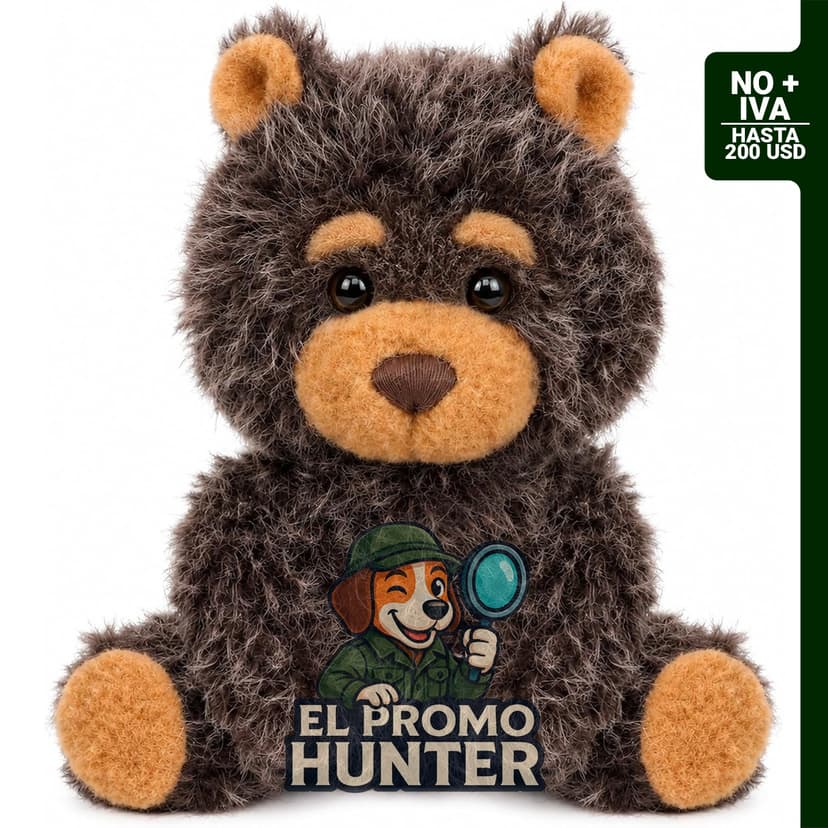 Peluche Oso Marrón Rizado y Suave de 24,9 cm