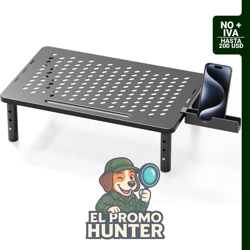 Soporte elevador para monitor de computadora, ajustable en 3 alturas, compatible con PC, portátil y TV.