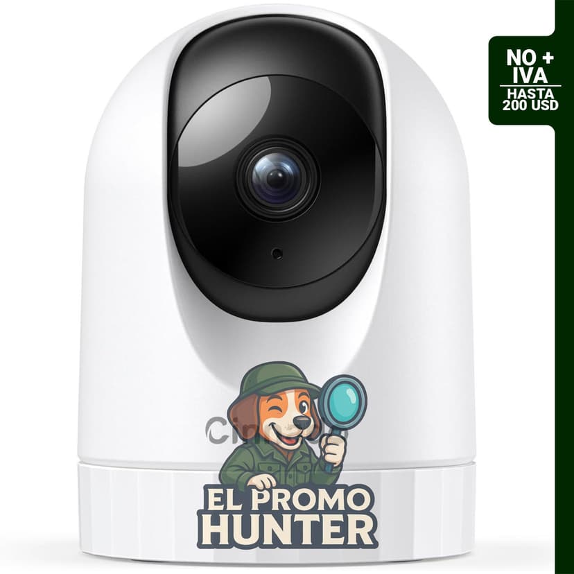 Cinnado Cámara de seguridad para interiores 2K, WiFi 360° con audio bidireccional y visión nocturna.