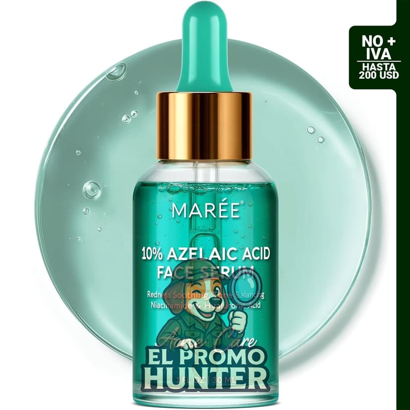 MAREE Suero facial de ácido azelaico al 10%, hidratante y calmante para enrojecimiento con niacinamida y ácido hialurónico.