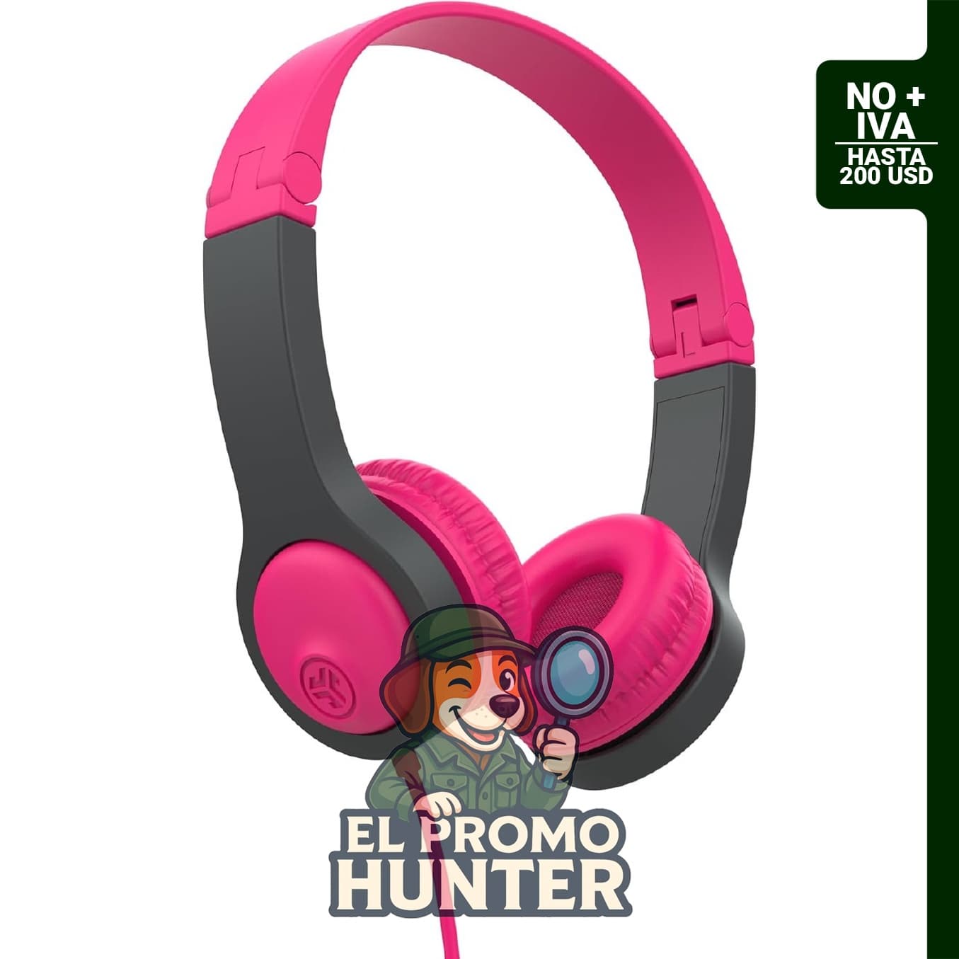 JLab JBuddies Gen 2 - Auriculares plegables con cable para niños, limitación de volumen y aislamiento de ruido.