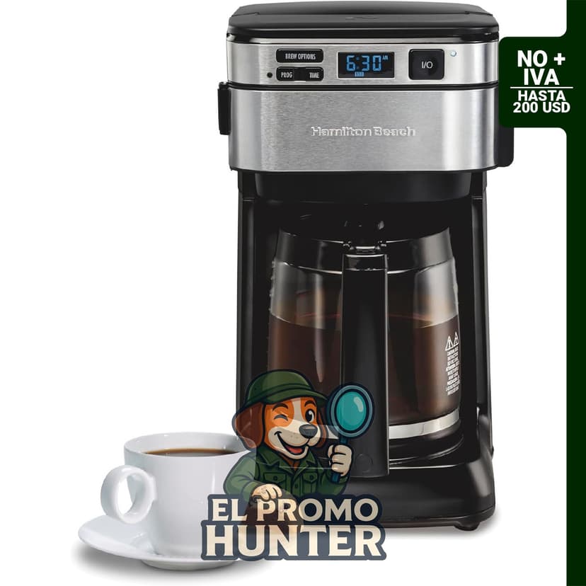 Hamilton Beach Cafetera programable de 12 tazas, filtro FrontFill.
