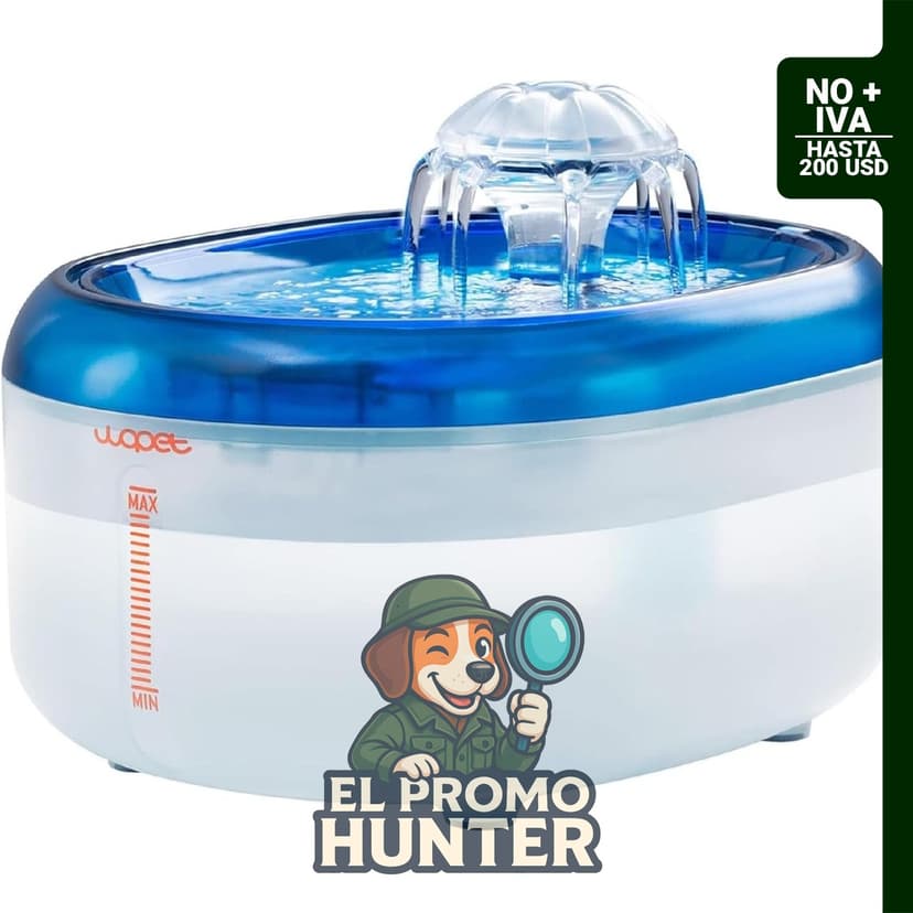 WOPET Fuente de agua para gatos, dispensador automático de agua de 2 litros para gatos y perros pequeños.