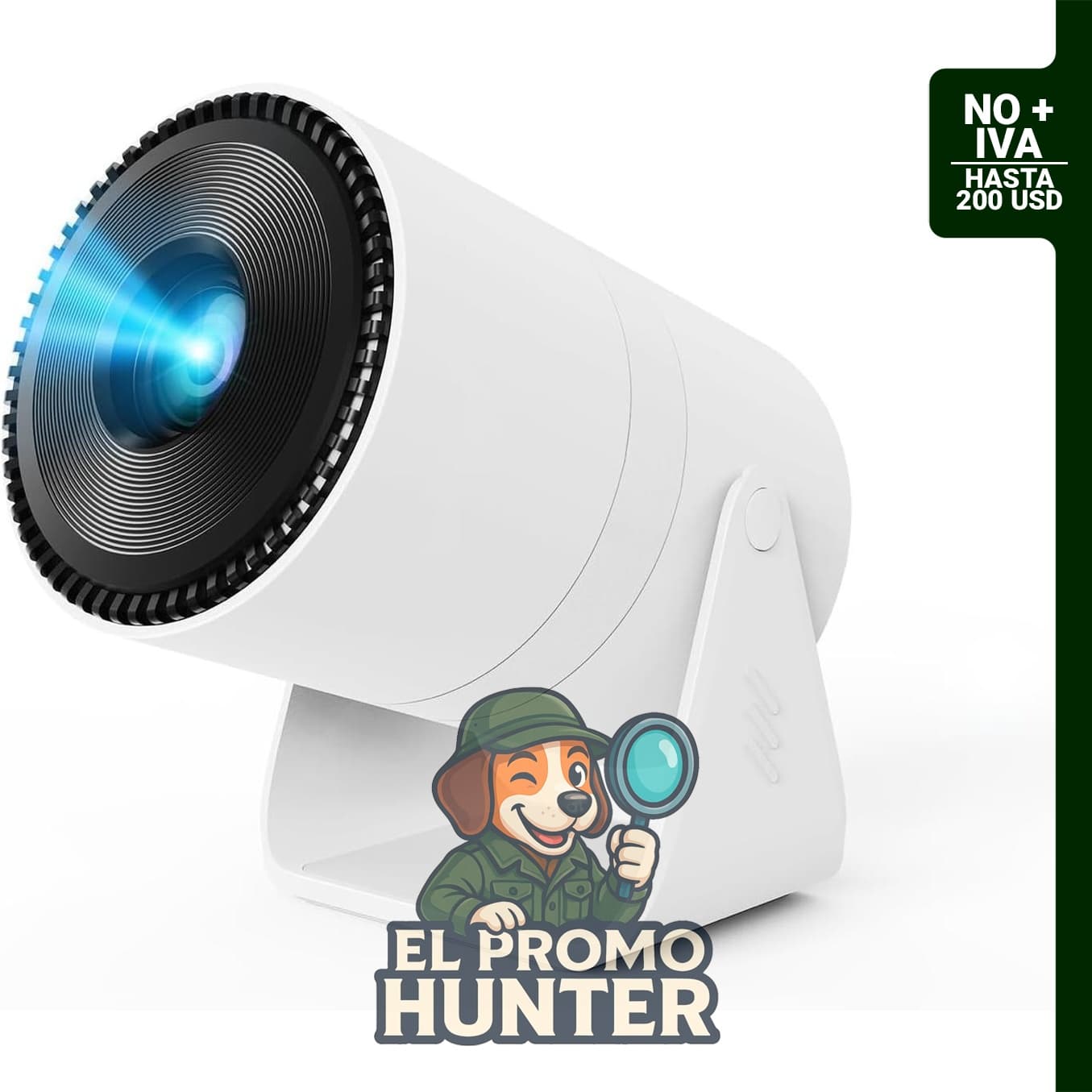 Mini proyector 4K 1080P, con WIFI6 5G y Bluetooth 5.2, 200 lúmenes ANSI, rotación de 180° y corrección trapezoidal automática.