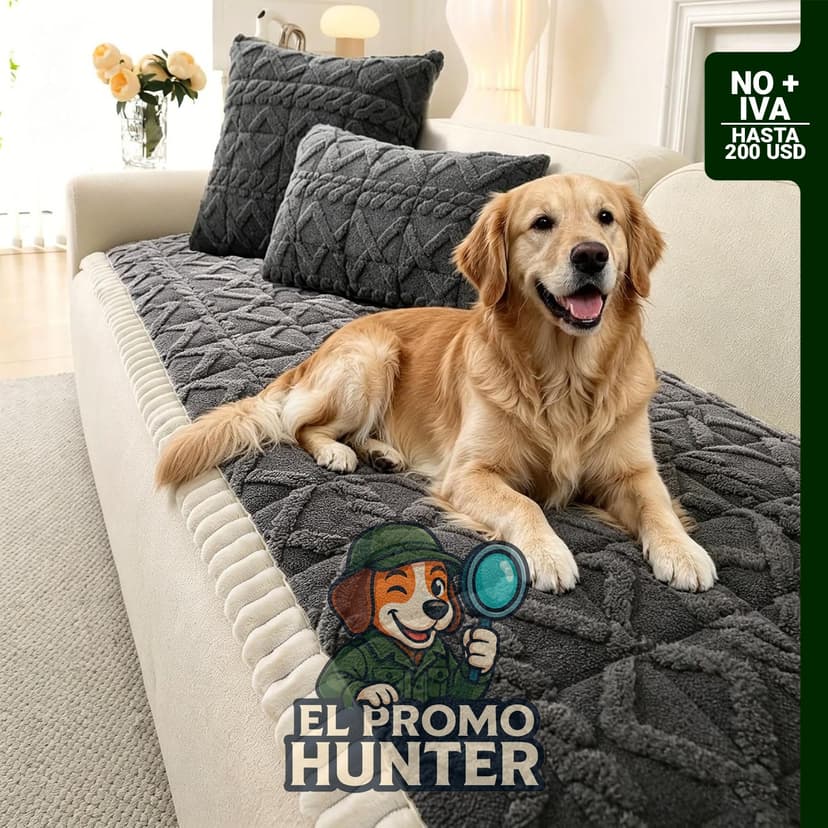 OTOB Funda de sofá para perros, lavable, antideslizante, de felpa, para sofá biplaza, diseño geométrico de jacquard.