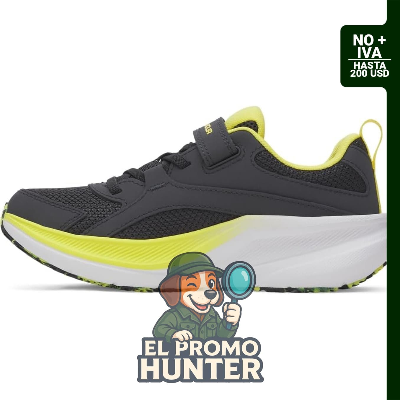 Under Armour Zapatillas Charged Assert 11 para niños con cierre alternativo.