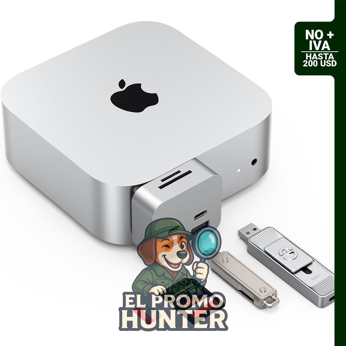 MiniPack Base de Expansión para Mac Mini M4, concentrador USB-C de 6 puertos con adaptadores duales de 10Gbps.