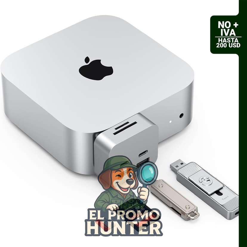 MiniPack Base de Expansión para Mac Mini M4, concentrador USB-C de 6 puertos con adaptadores duales de 10Gbps.