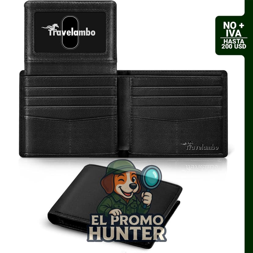 Cartera para hombre, billetera minimalista y plegable con bloqueo RFID, capacidad para 10 tarjetas de crédito y 2 identificaciones.