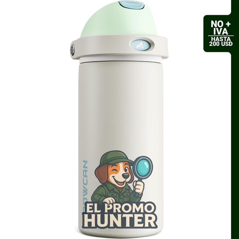 Botella de agua POWCAN de acero inoxidable de 18 oz con tapa 2 en 1, a prueba de fugas y aislante.