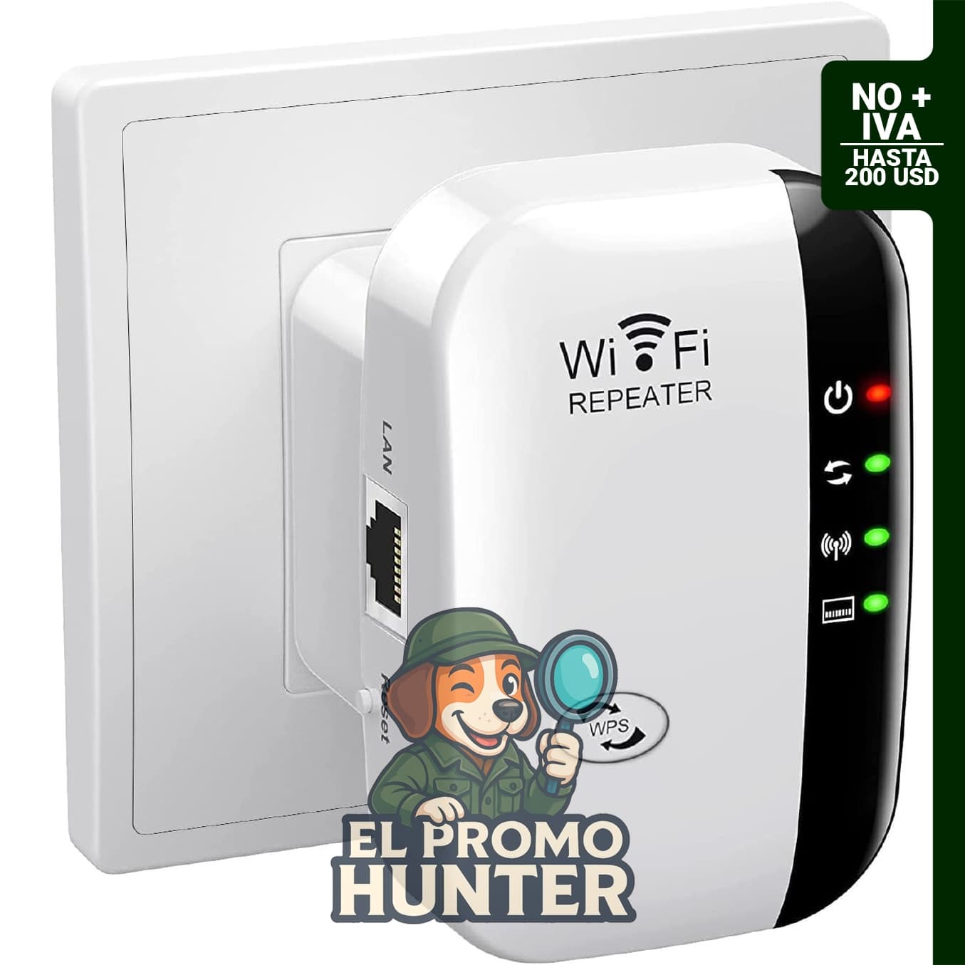 Jancane WiFi Extender, amplificador de señal para hasta 540 m² y 55 dispositivos.