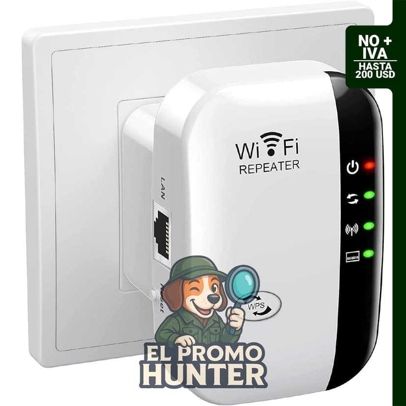 Jancane WiFi Extender, amplificador de señal para hasta 540 m² y 55 dispositivos.