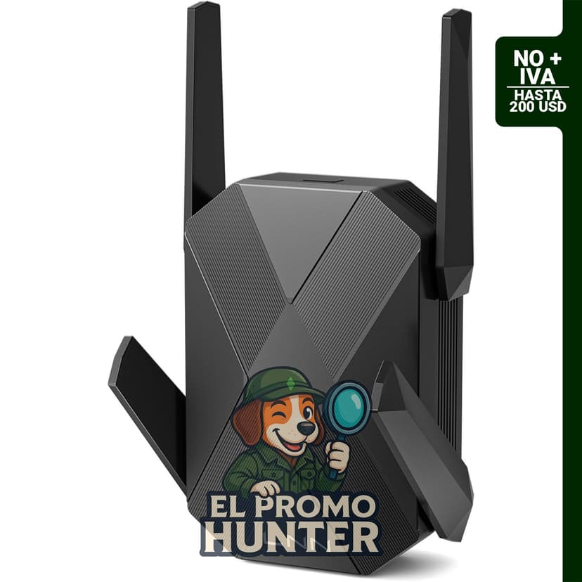 FWOOPS Extensor WiFi AX1800, amplificador de señal con velocidad de 1.8Gbps y puerto Gigabit Ethernet.