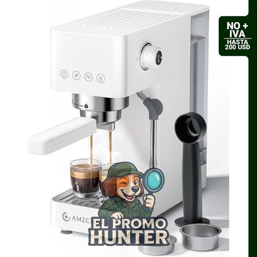 AMZCHEF Máquina compacta de café expreso 20 bar, para preparar americano, café con leche y capuchino.