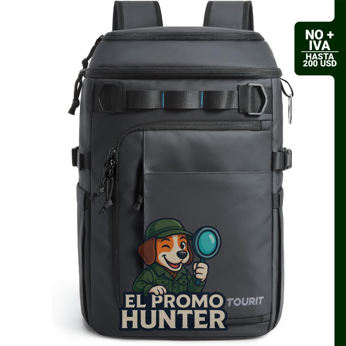TOURIT Mochila enfriadora para 38 latas, con 2 compartimentos aislados.