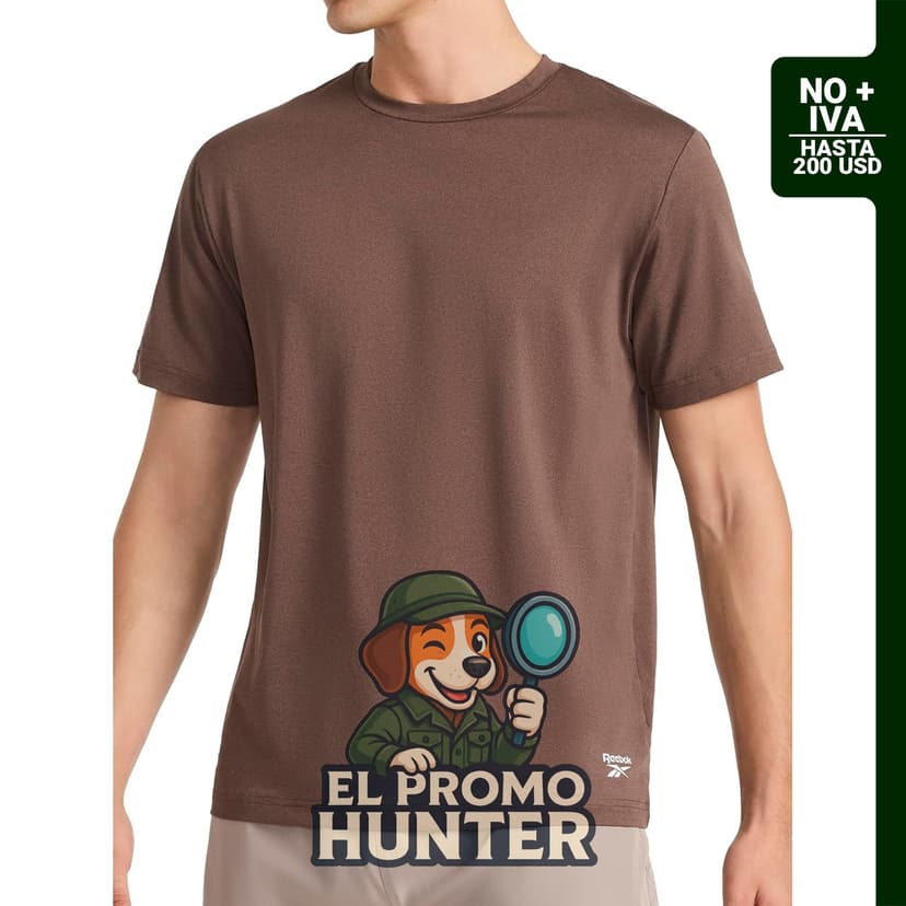Reebok Camiseta Sonic Bolt de manga corta para hombre, ajuste estándar, tela ligera y fresca al tacto.