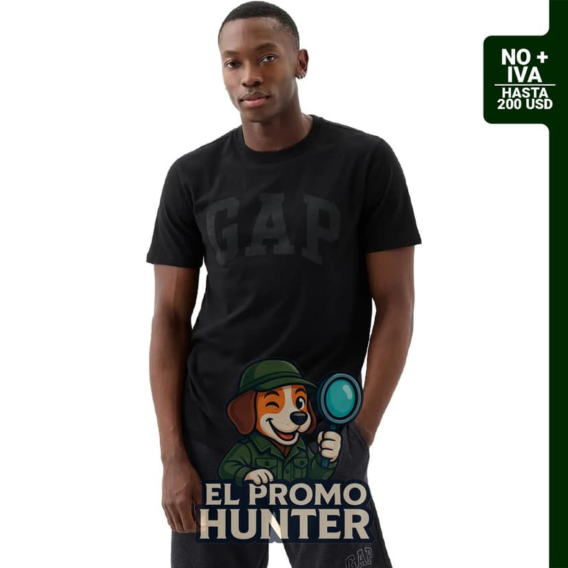 Camiseta Gap para hombre, 100% algodón, cuello redondo, logotipo suave.