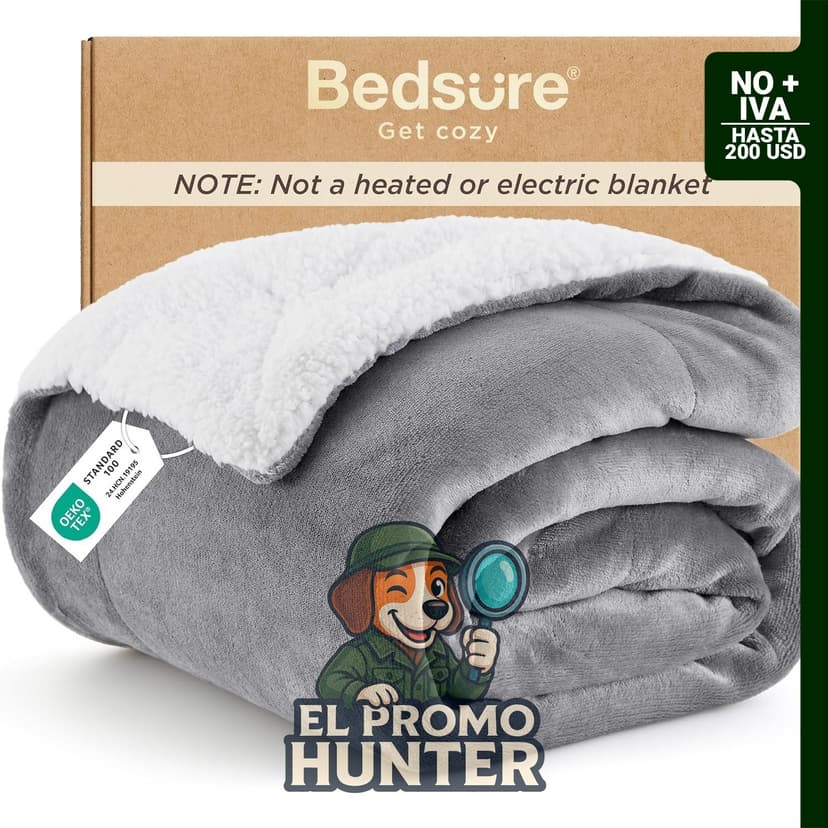 Bedsure GentleSoft Manta Sherpa 127 x 152 cm, Doble Cara