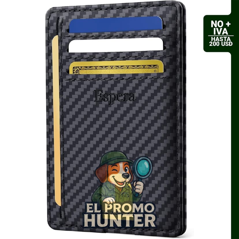 Cartera delgada minimalista Espera con bolsillo frontal y bloqueo RFID, diseñada para hombres.