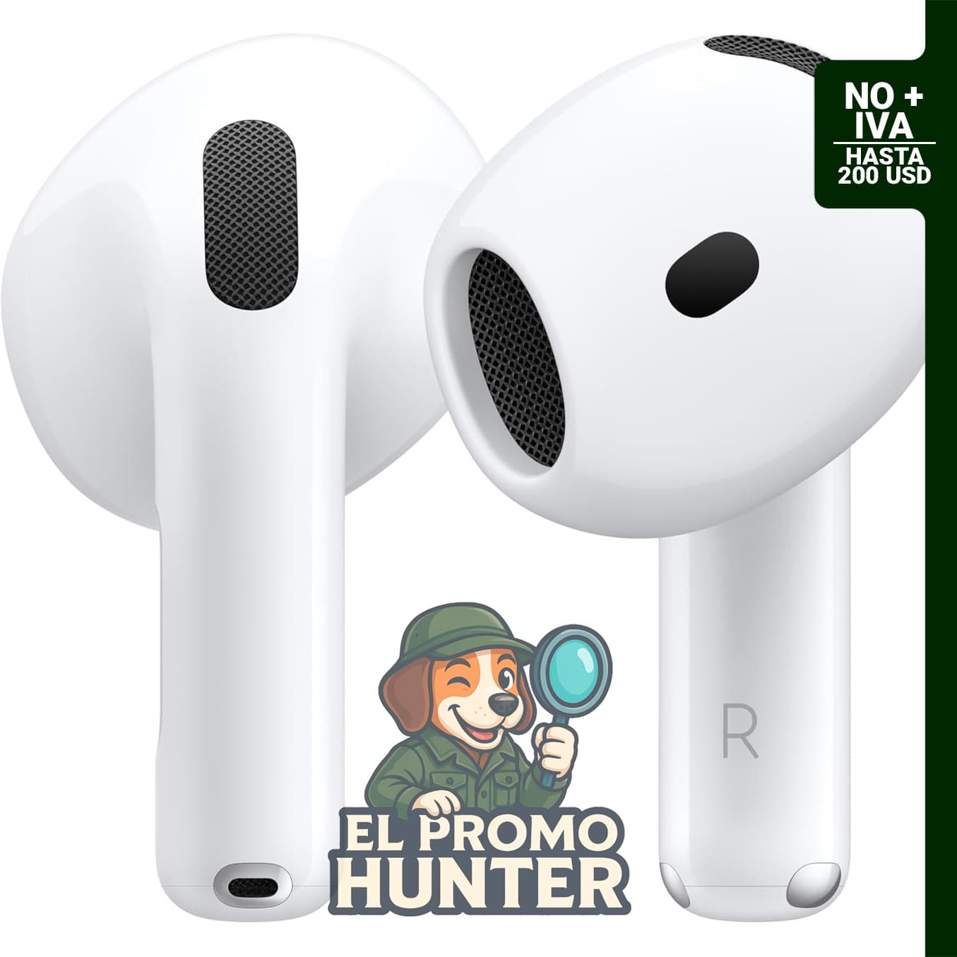 Apple AirPods 4 con chip H2, audio espacial y resistencia IP54. Batería de hasta 30 horas.