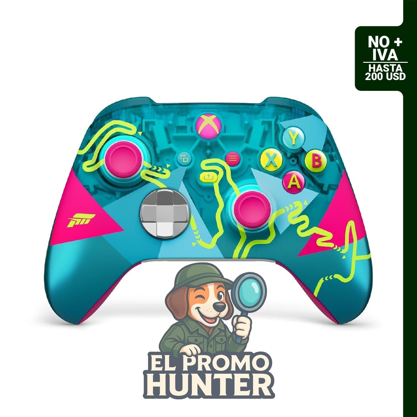 Control Inalámbrico Xbox Forza Horizon 6 Edición Limitada para consolas, PCs y dispositivos móviles. Conectividad Bluetooth y USB-C.